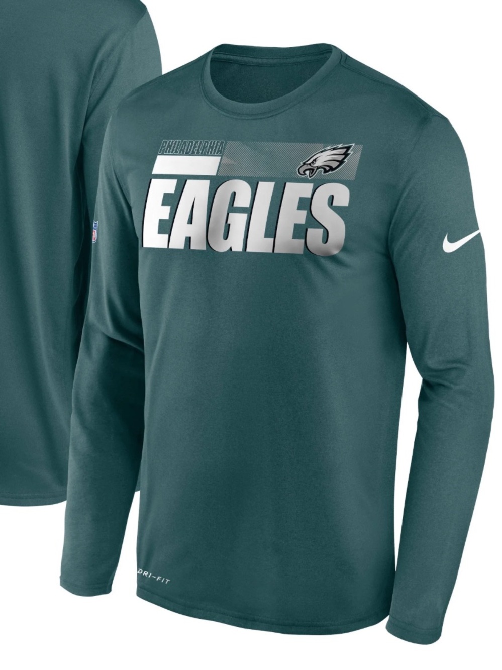 Nike Philadelphia Eagles Men's Green Long-Sleeve Dri-FIT T-Shirt